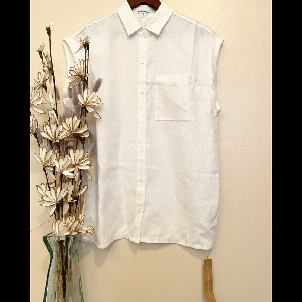 Reformation maira linen top new with tag - Picture 9 of 13